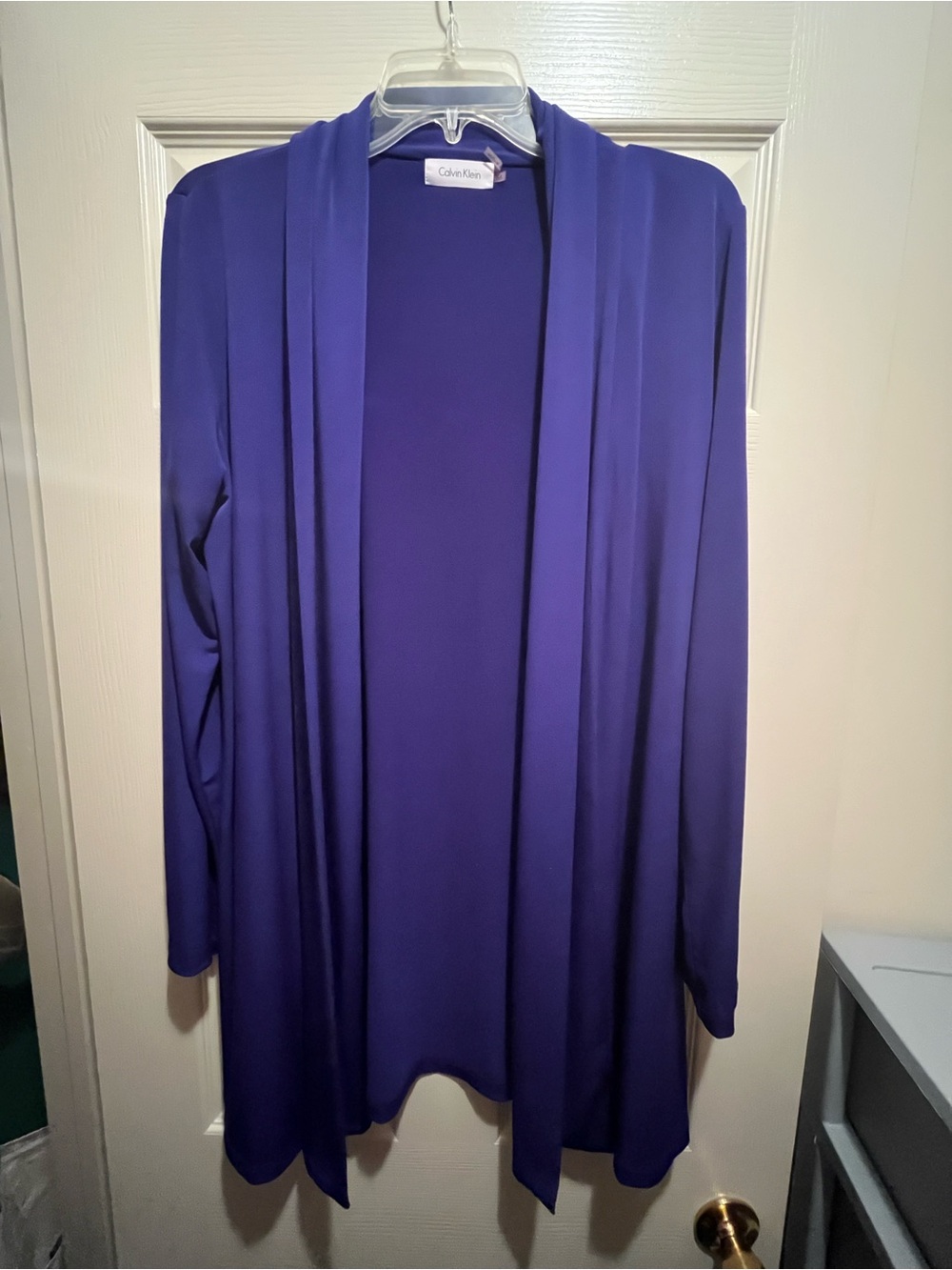 Calvin Klein Open-Front Royal Purple Cardigan